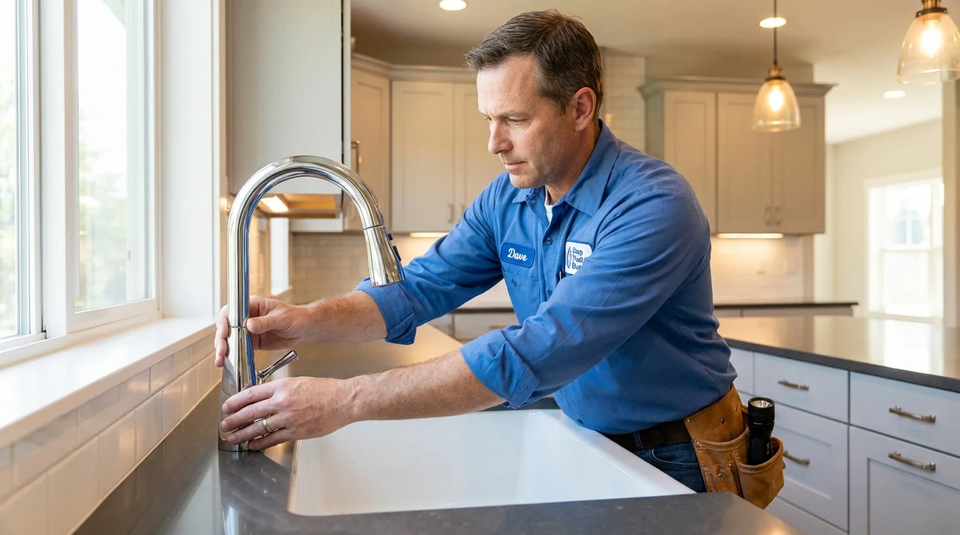 Kitchen faucet installation by Johns Plumbing LLC in Holstein